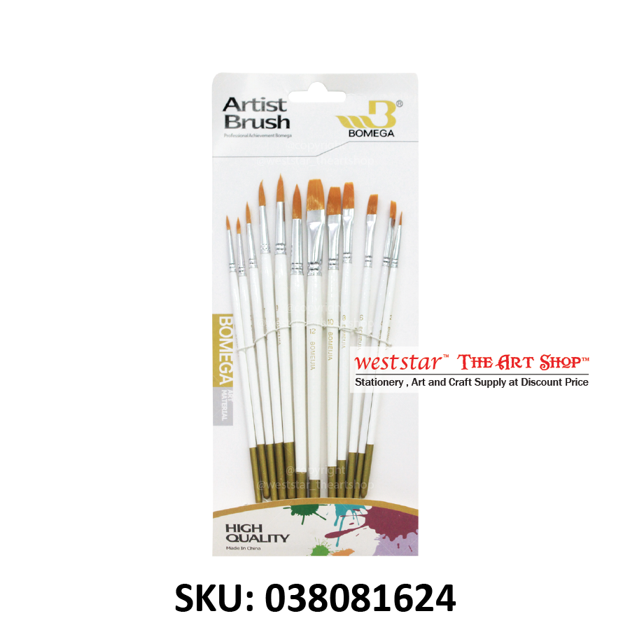 A0624 Brush Set 6pcs*Flat 6pcs*Round | Weststar The Art Shop - Retail & Wholesale