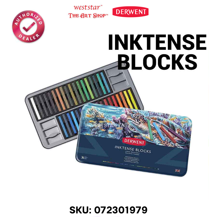 Derwent Inktense Blocks, Watersoluble Ink Blocks | Tin of 36colors