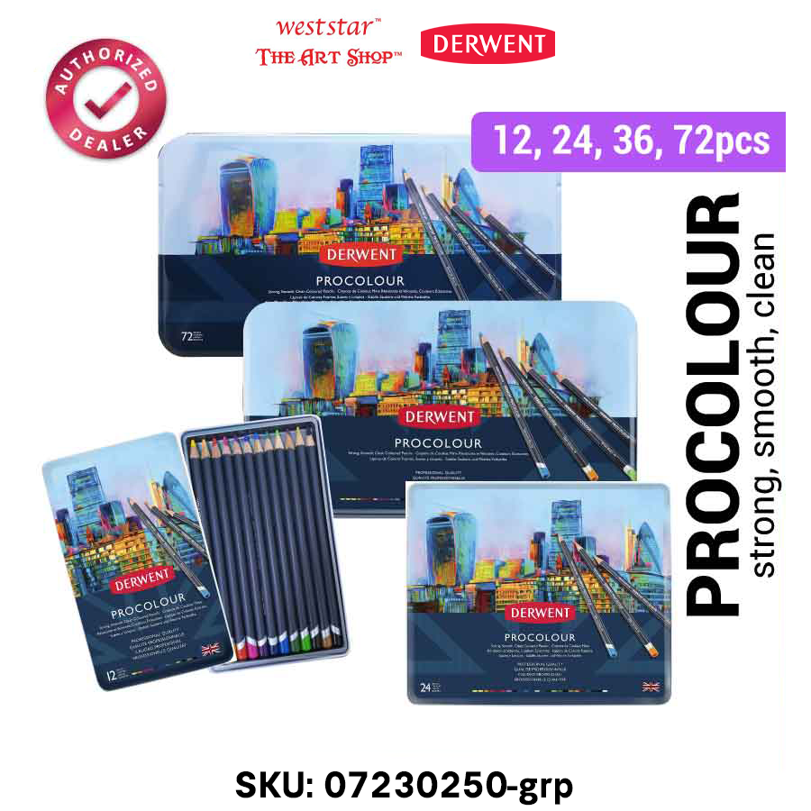 Derwent Procolor Color Pencil , Procolour Pencil | Tin of 12, 24, 36, 72pcs