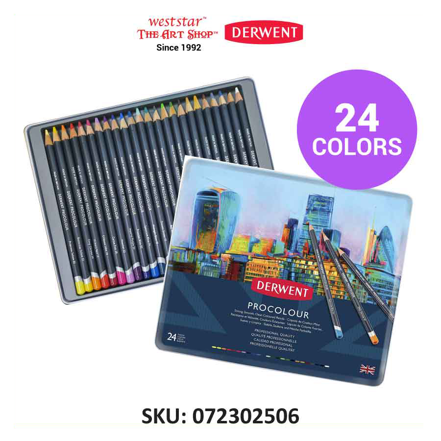 Derwent Procolor Color Pencil , Procolour Pencil | Tin of 12, 24, 36, 72pcs