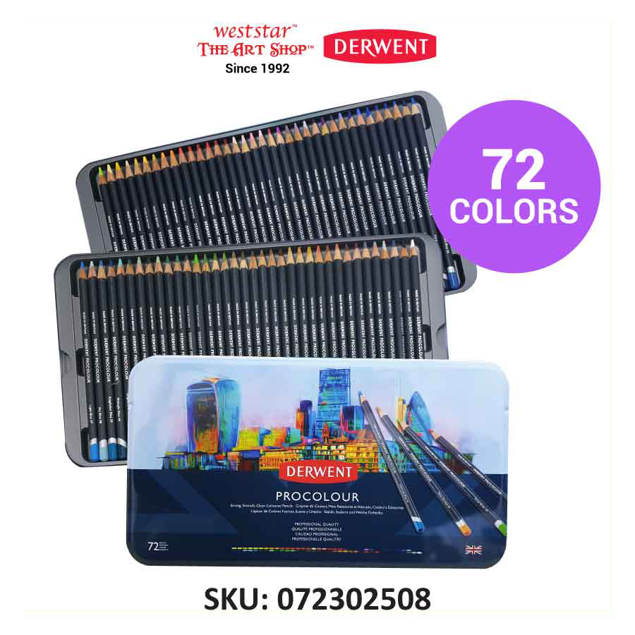 Derwent Procolor Color Pencil , Procolour Pencil | Tin of 12, 24, 36, 72pcs