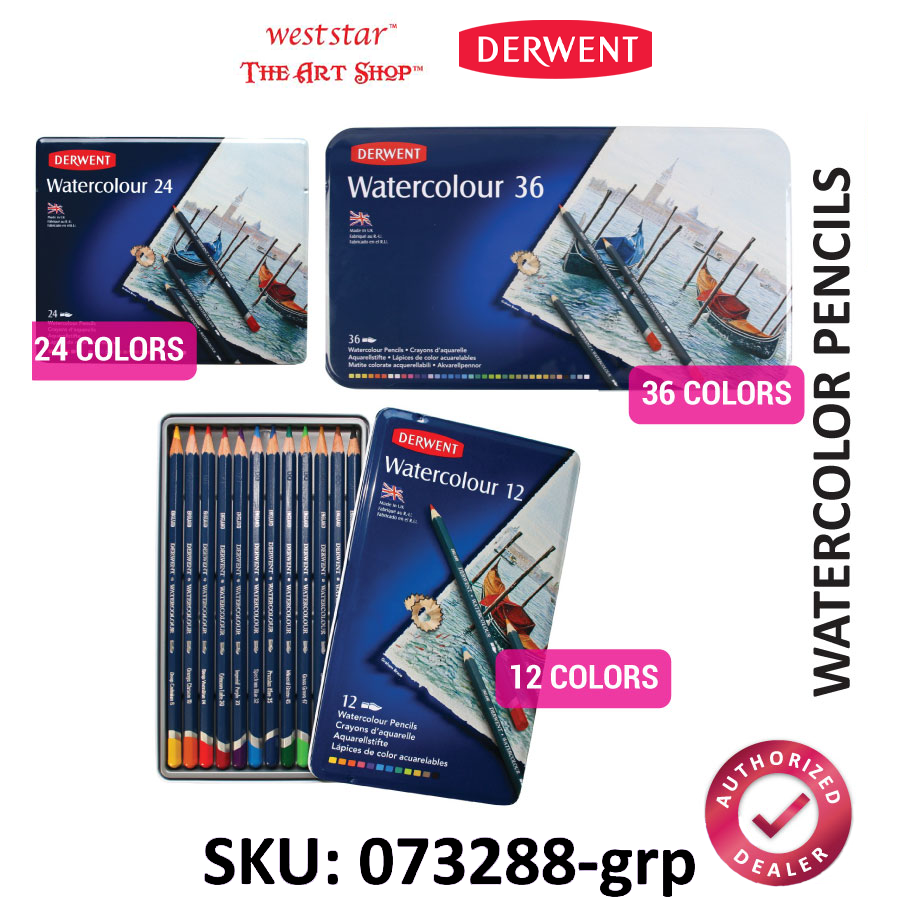 Derwent Watercolor Pencil, Derwent Watercolour Pencil Tin 12, 24 , 36color