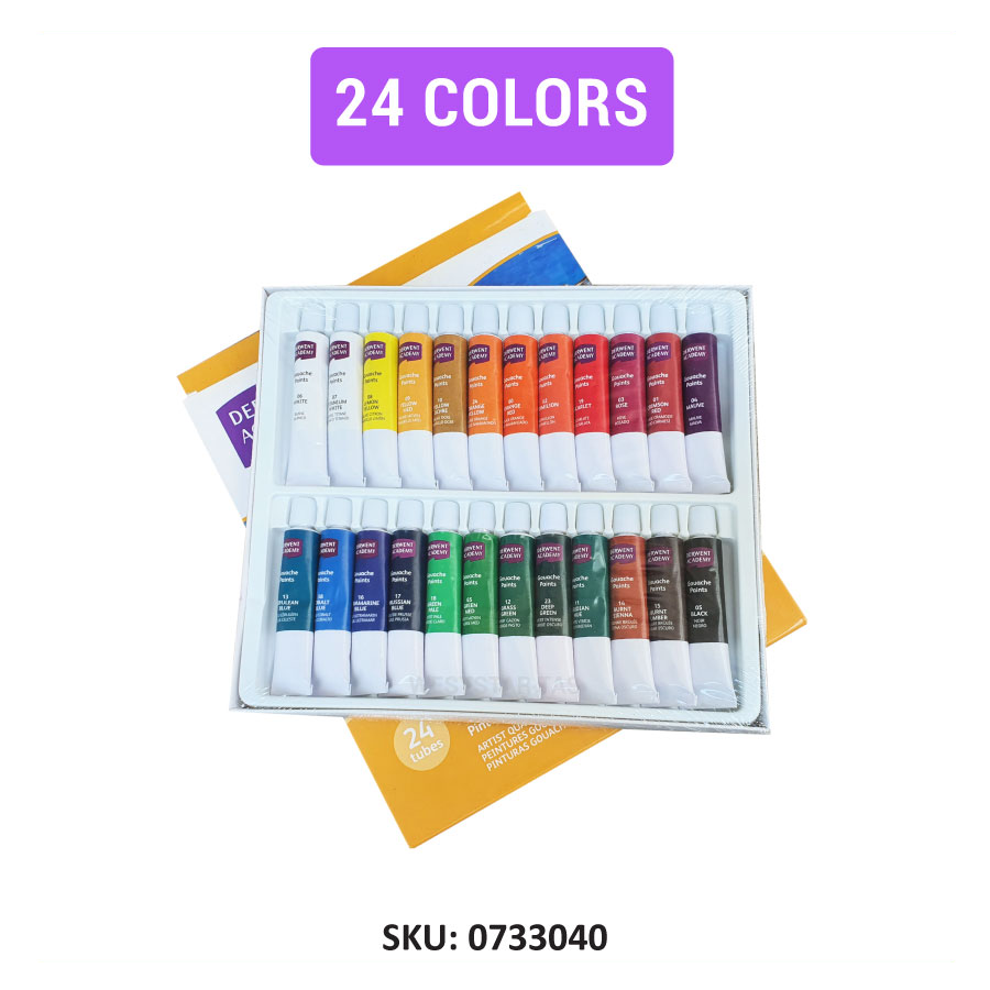 Derwent Academy Gouache Paint Set, Gouache Color (12colors / 24colors)