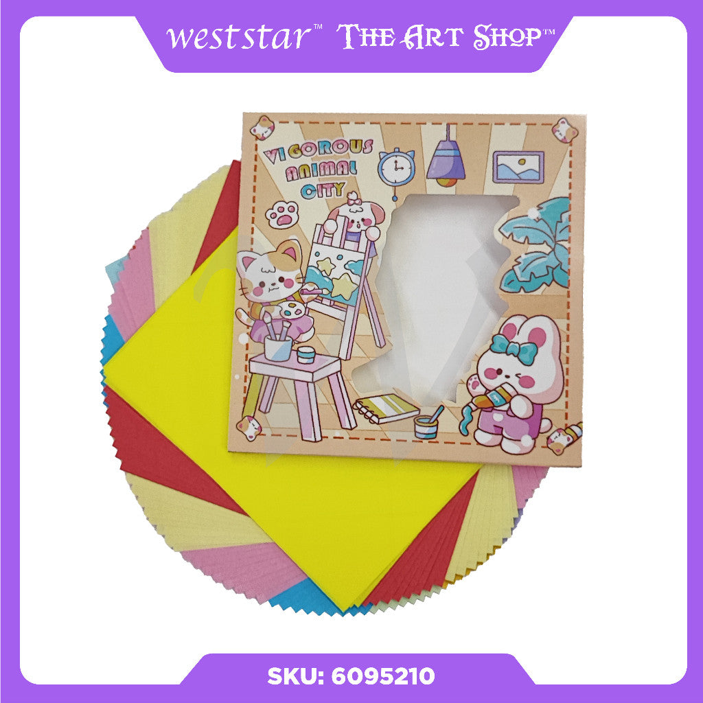 Origami Paper Crane Square Paper Folded Papercraft Kertas Colorful DIY Paper Folding Paper