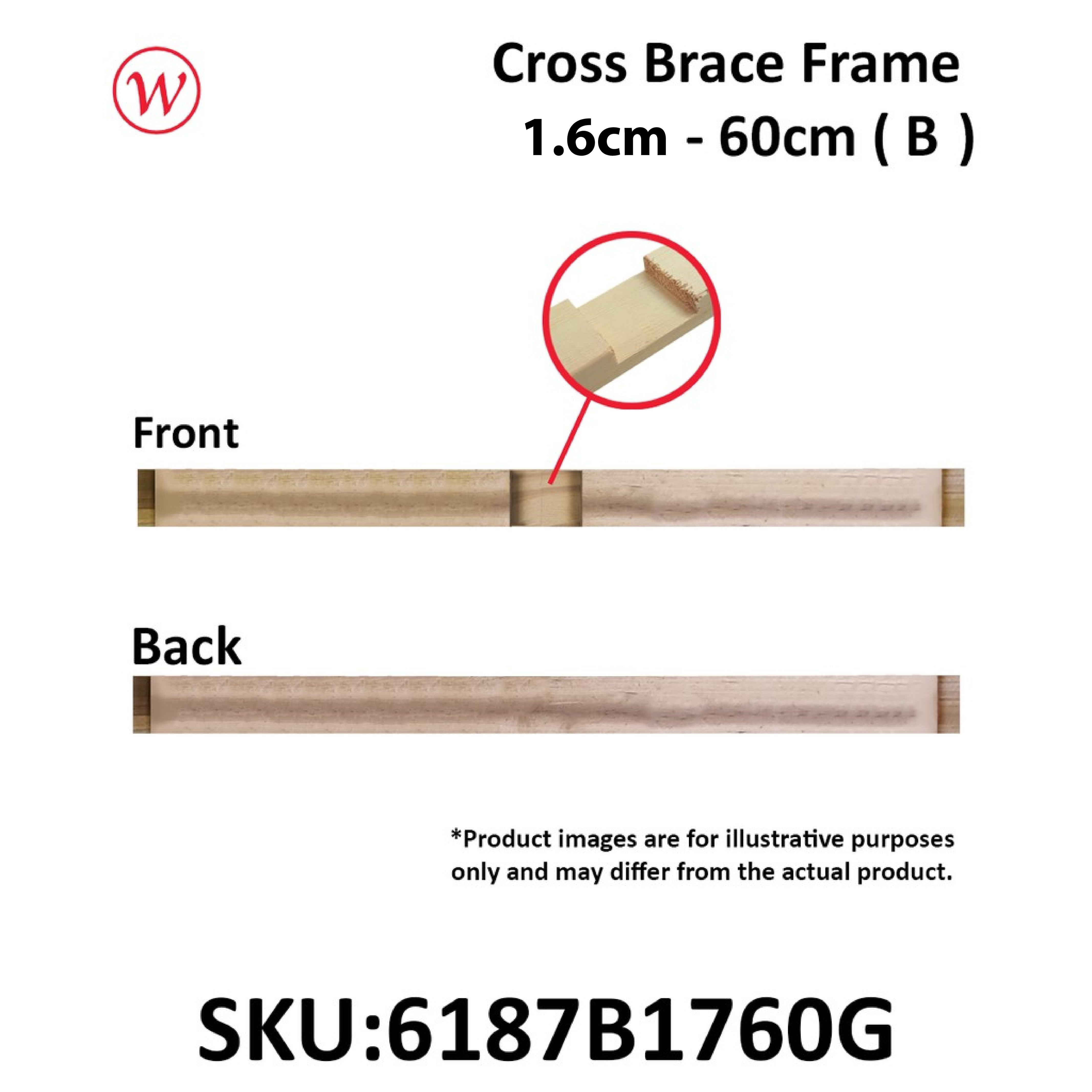 [Weststar TAS] DIY Canvas Wooden Cross Brace Stretcher Strips / Bars /  Bingkai Kayu Custom Size | Thickness: 1.6cm