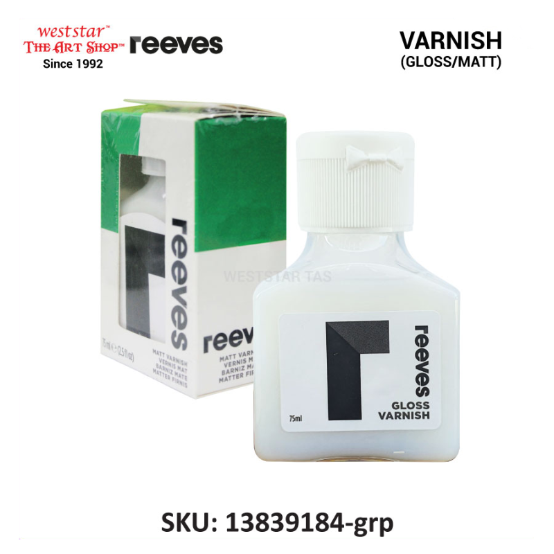 Reeves Acrylic Varnish, Gloss Varnish, Matt Varnish 75ml (Varnish for Acrylic)