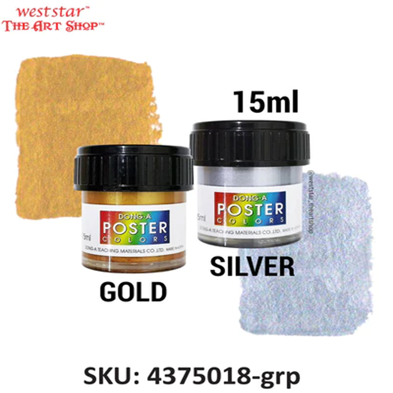 Dong-A Poster Color (15ml) | Gold / Silver