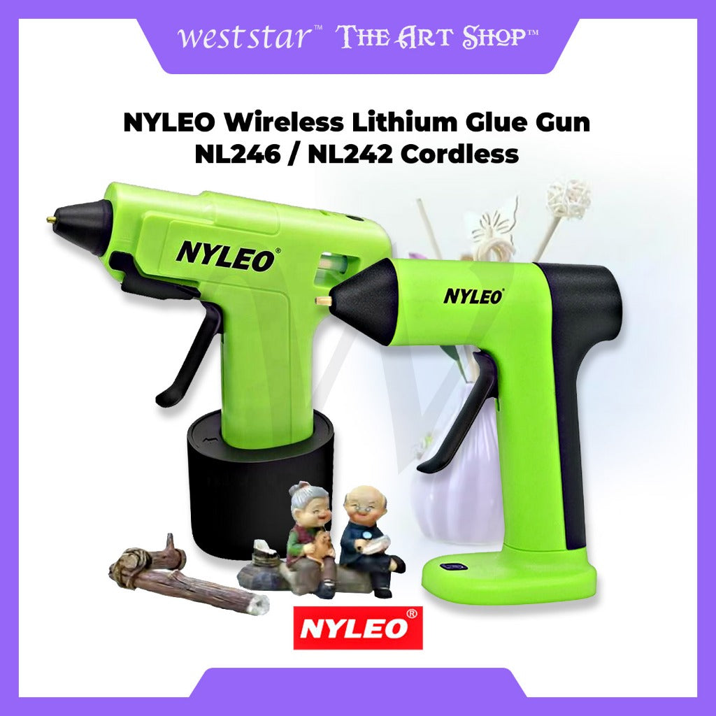 NYLEO Wireless Lithium Glue Gun NL246 / NL242 Cordless Glue Gun- Small Glue Gun