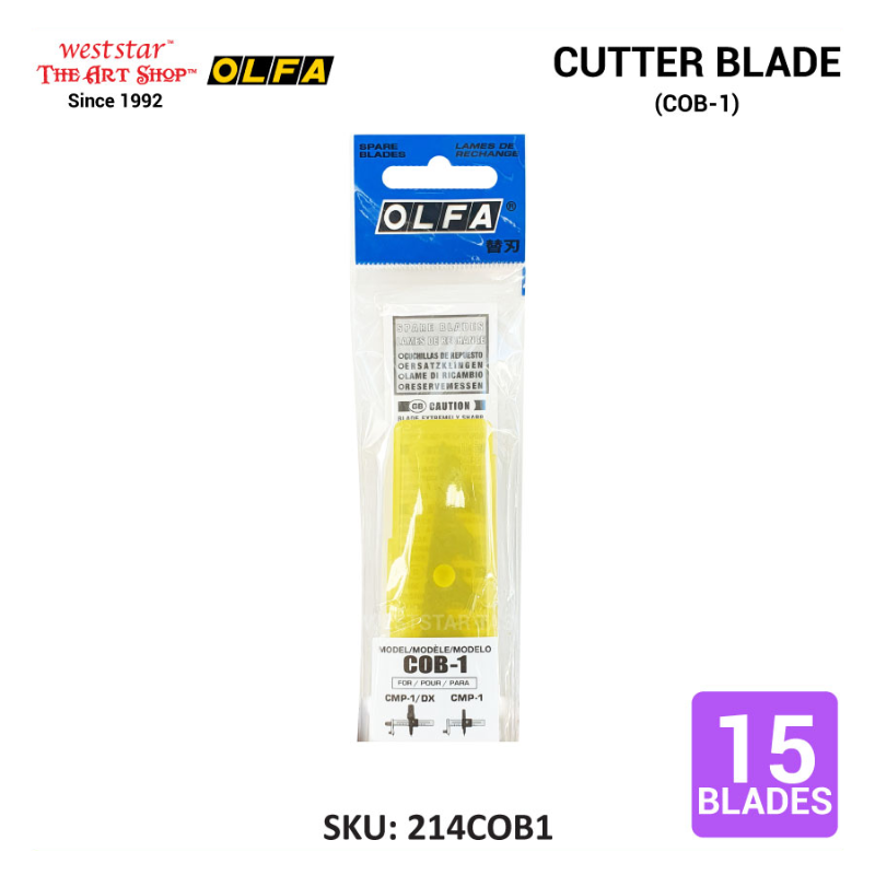 OLFA Blade, Olfa Spare Blade for CMP1 (15pcs) For CMP-1 (COB-1)