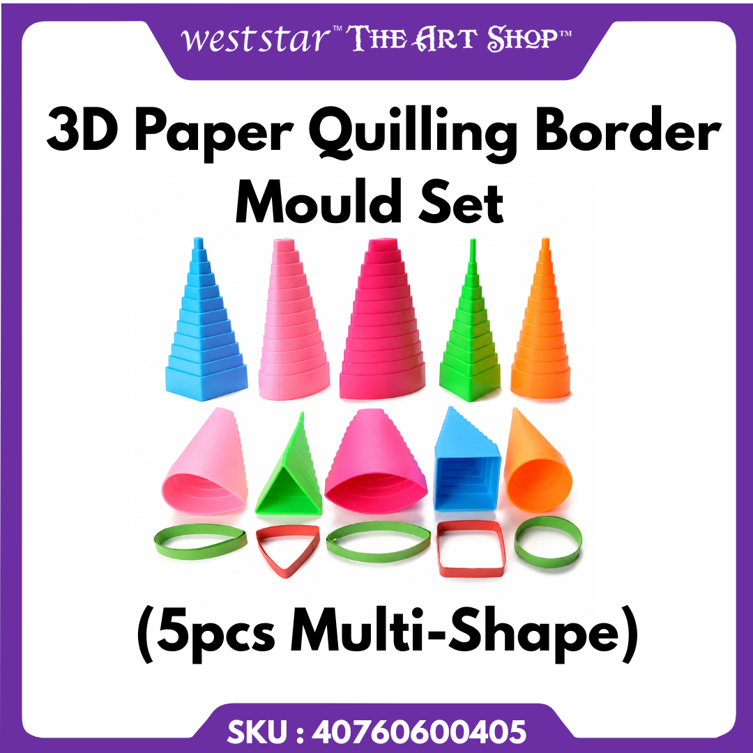3D Paper Quilling Border Mould Set (5pcs Multi-Shape)