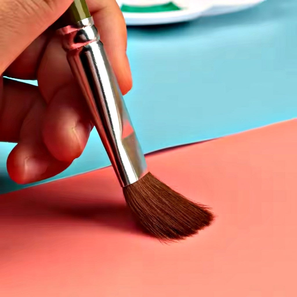 FLAT WOLF Hair Brush Short Handle Painting Brush LG2858 No.1 to No. 12 (Single Pc)