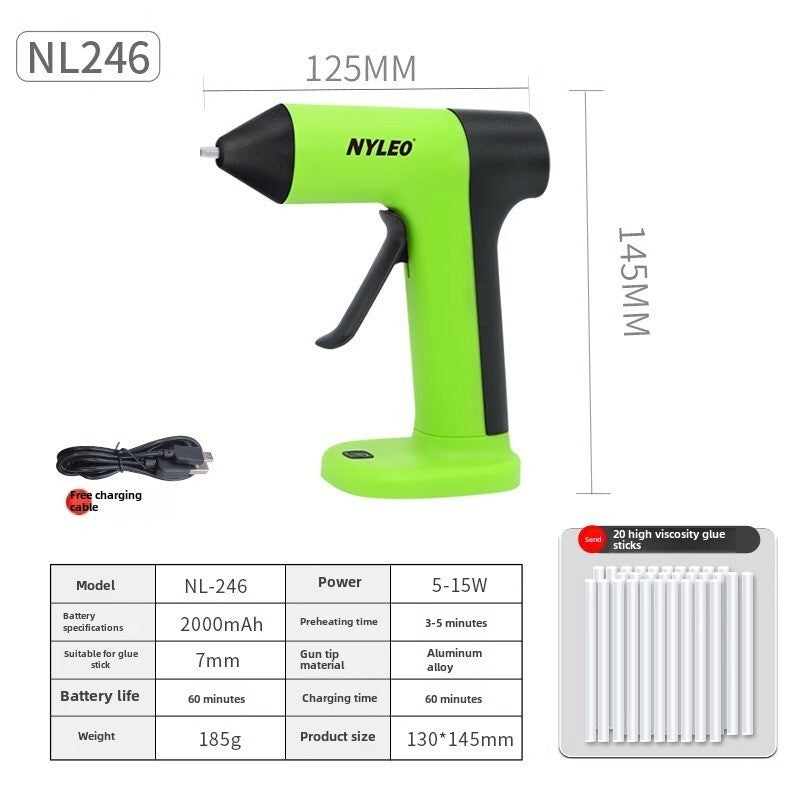 NYLEO Wireless Lithium Glue Gun NL246 / NL242 Cordless Glue Gun- Small Glue Gun