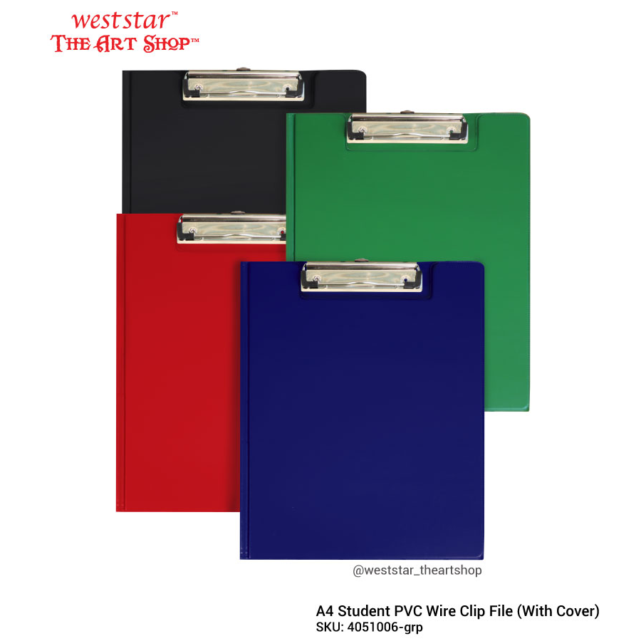 A4 Student Wire Clip File with Cover (PVC) | Emi-2100