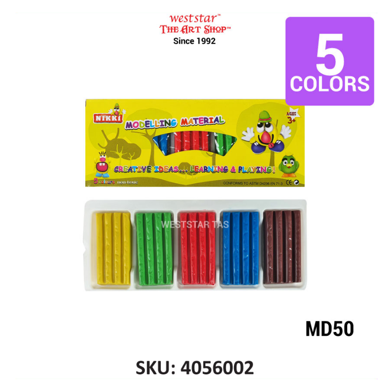 Nikki Clay , Plasticine (MD-50) | 5 Colors (Suitable for Kids 3+)