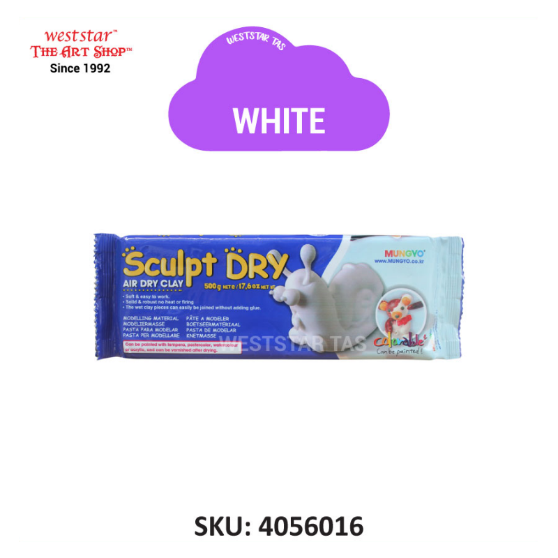 Mungyo Sculpt Dry Clay, Air Hardening Clay (500g) - White, Peach, Terracotta Color