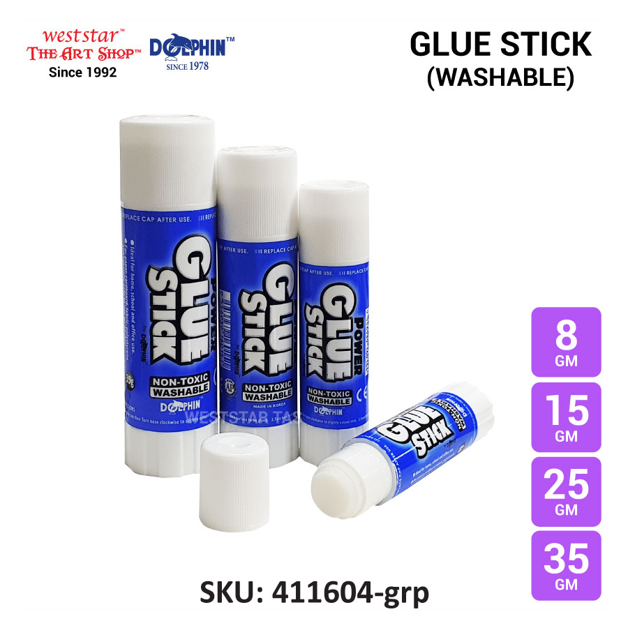 Dolphin Glue Stick, Dolphin Power Glue Stick (NON-TOXIC , WASHABLE) (8gm, 15gm, 25gm, 35gm)