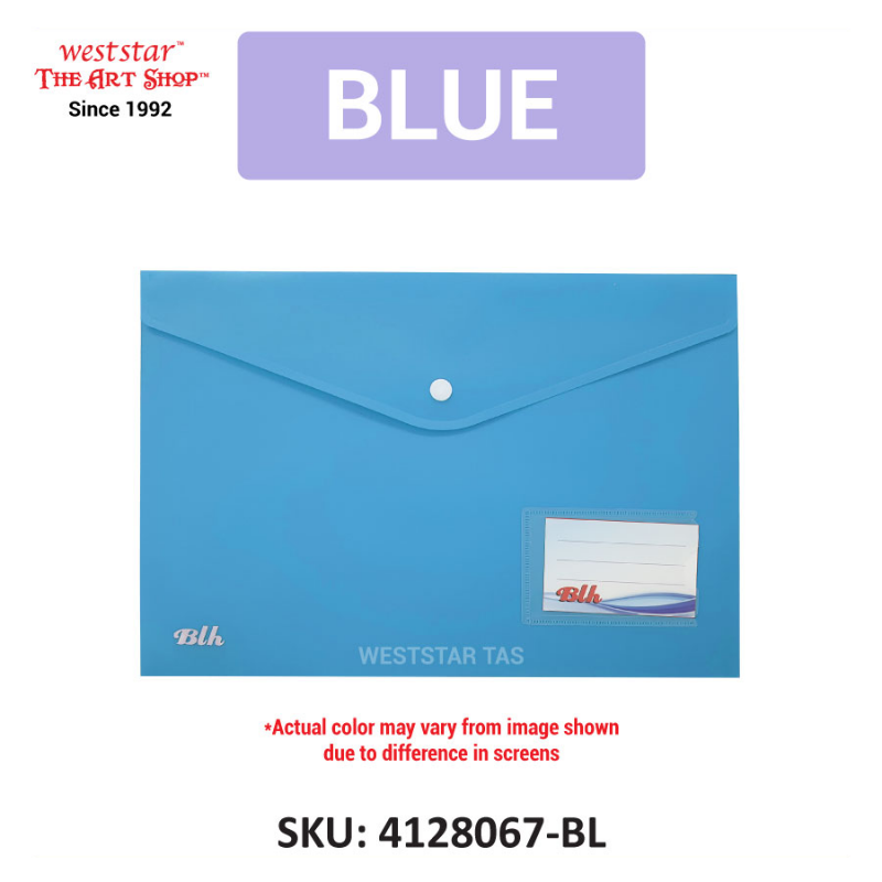 A4 Pocket Button File , Document Folder, Document Wallet (BLH-117A)