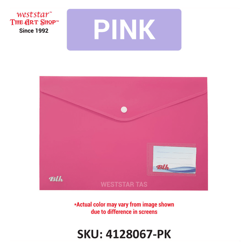 A4 Pocket Button File , Document Folder, Document Wallet (BLH-117A)