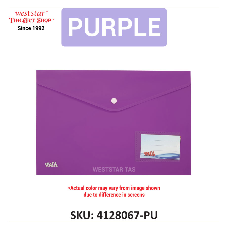 A4 Pocket Button File , Document Folder, Document Wallet (BLH-117A)