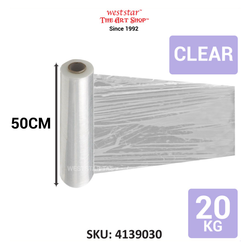 Stretch Film, Shrink Wrap, Clear/Black (50cm x 2kg)