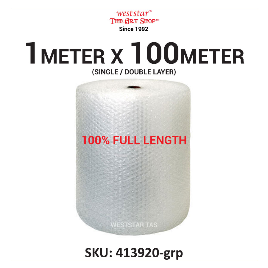 Bubble Wrap (Single Layer / Double Layer) | 1meter x 100meter (100% FULL LENGTH)