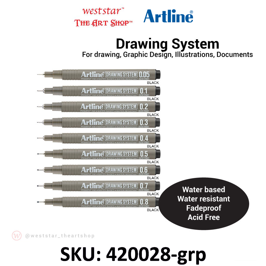 Artline Drawing System / Drawing Pen - Black | 0.05-0.8