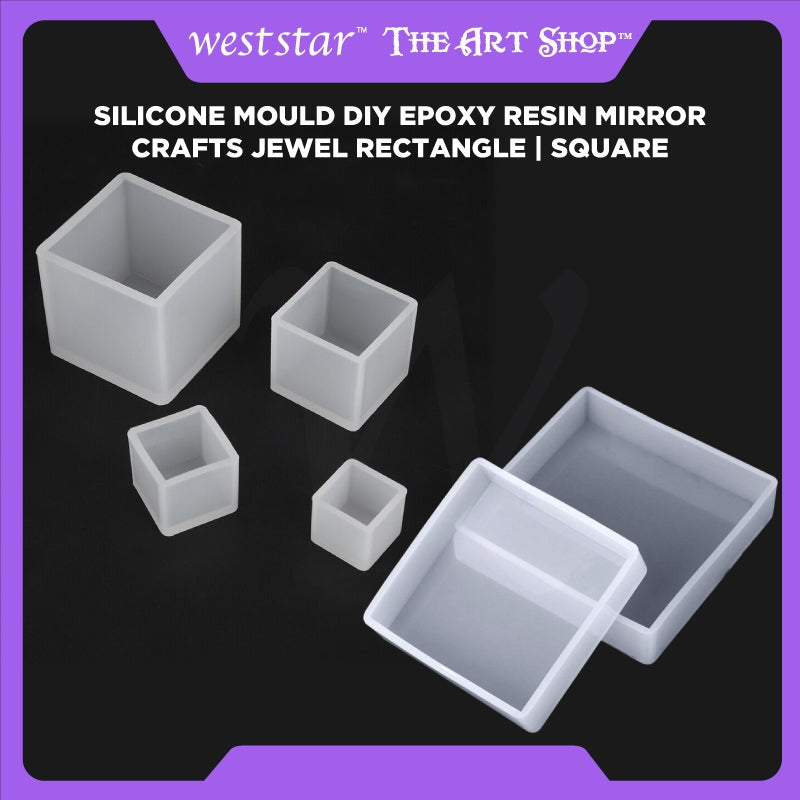 Silicone Mould DIY Epoxy Resin Mirror Crafts Jewel Rectangle | Square