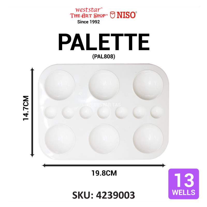 Niso Watercolour Palette (PAL808) (19.8cm) | 7+6 Wells