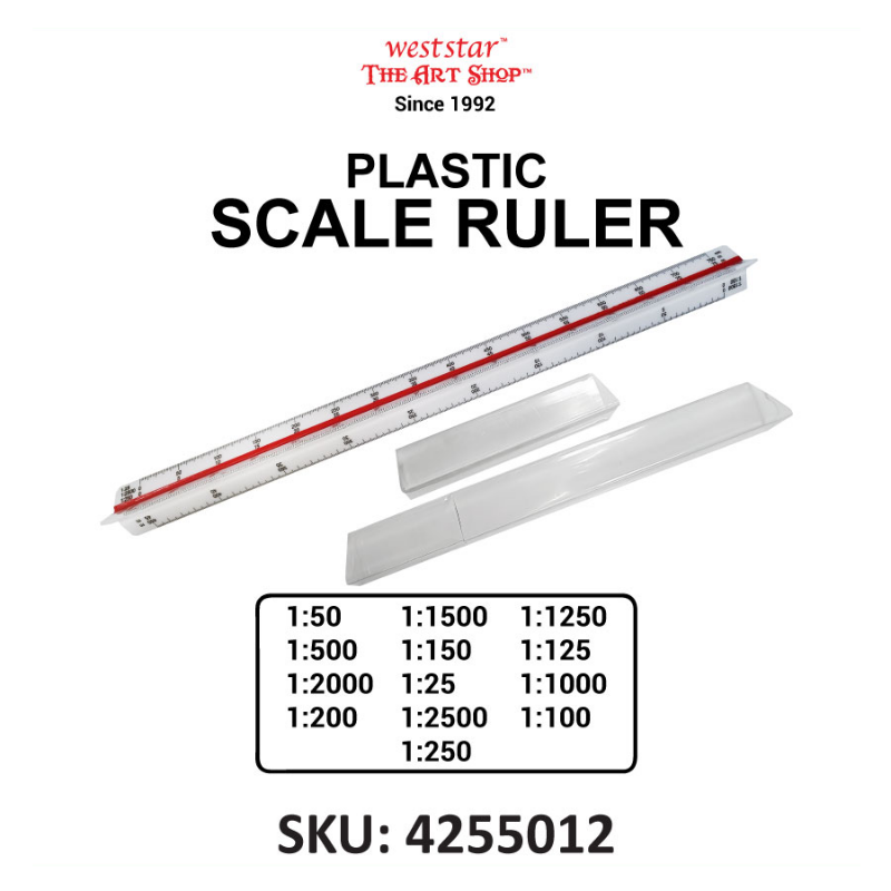 Triangle Plastic Scale Ruler (For students, engineers, architects) | 25cm