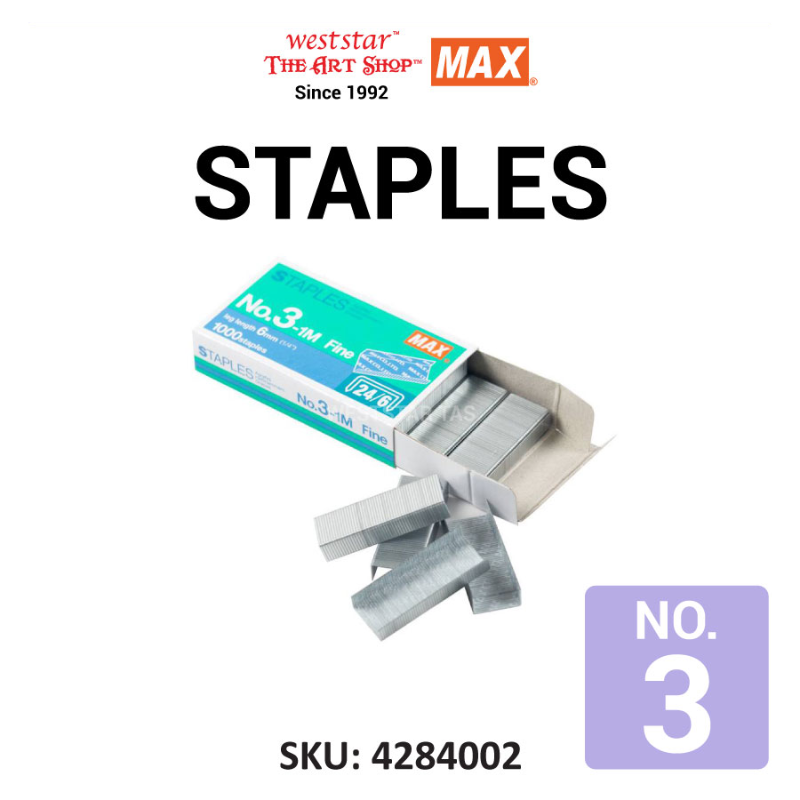 Max Staples No.3-1m Staples | No.3 Stapler Bullet