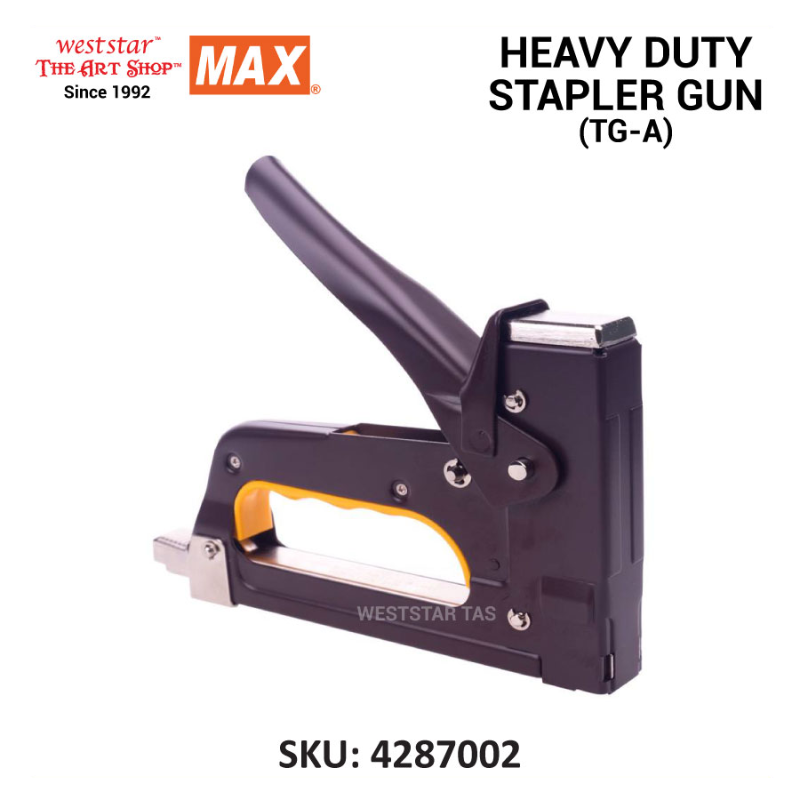Max Stapler Gun, Heavy Duty Gun Tacker (TG-A) - BROWN
