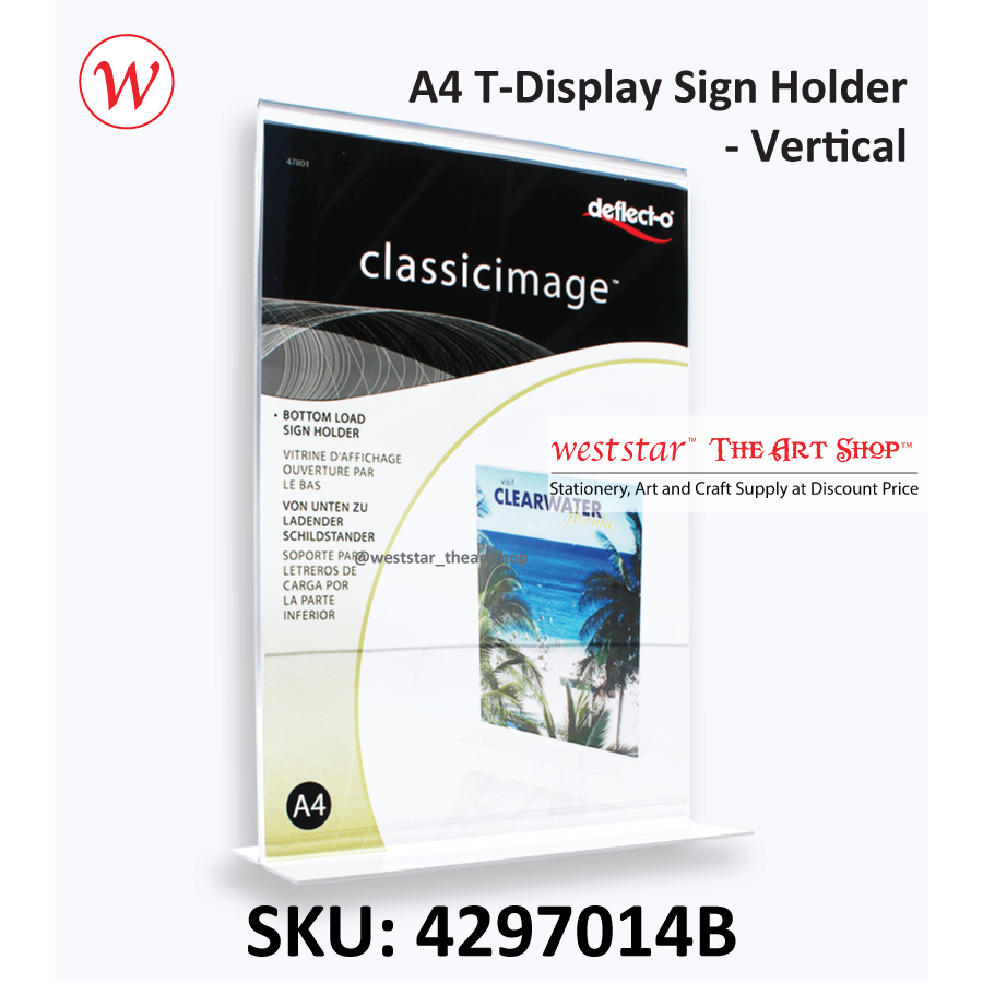 A4 T-Display Sign Holder- Vertical