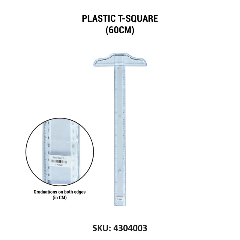 Plastic T-Square, Plastic T Square 45cm or 60cm