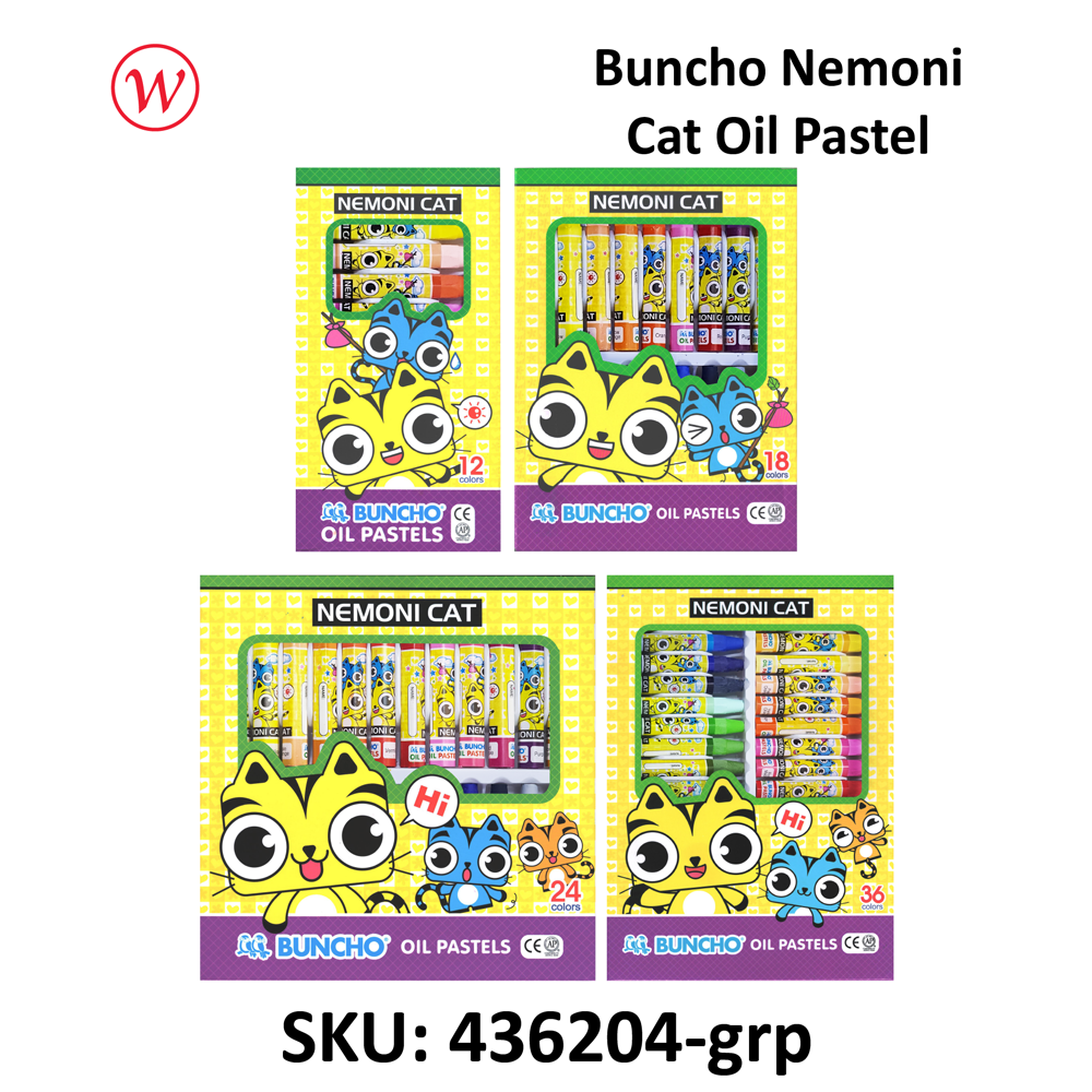 Buncho Nemoni Cat Twistable Color Pencils 12 Colors / 18 Colors