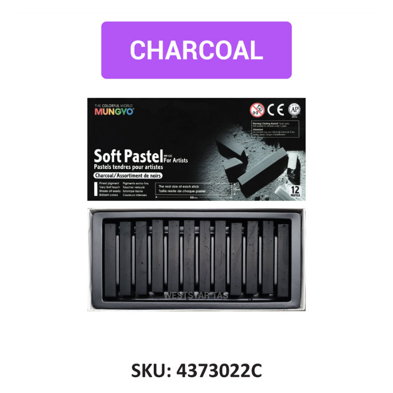 Mungyo Soft Pastel Set 12pcs (Earth, Charcoal, Gray Tone)