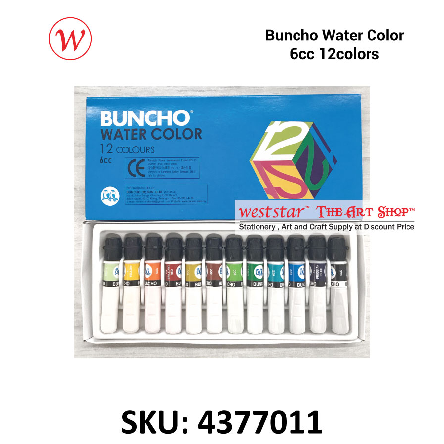 Buncho Watercolor Set, Buncho Watercolour Set (6cc) 12colors