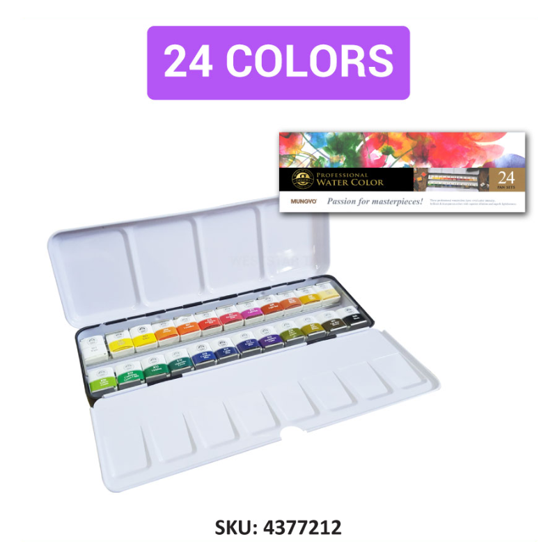 Mungyo Professional HalfPan Watercolour Set Mungyo Half Pan Watercolor Half Pan Set (12colors, 24colors, 48colors)