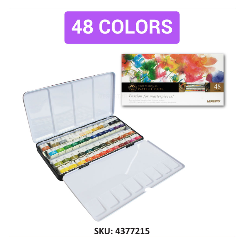 Mungyo Professional HalfPan Watercolour Set Mungyo Half Pan Watercolor Half Pan Set (12colors, 24colors, 48colors)