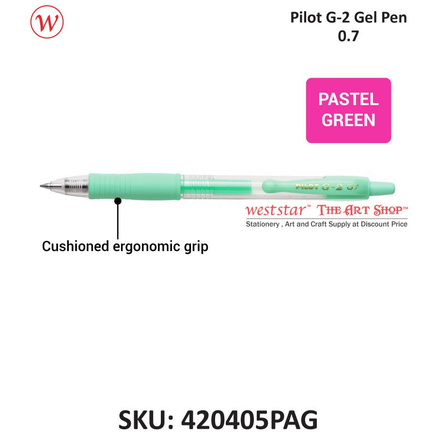 PILOT G2 Gel Pen, Pilot Retractable Gel Pen, Pilot G-2 Gel Pen (METALLIC / PASTEL COLOR) 0.7mm