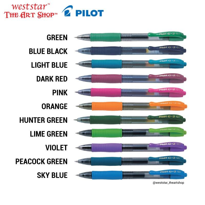 PILOT G2 Gel Pen, Pilot Retractable Gel Pen, Pilot G-2 Gel Pen Colored 0.7mm