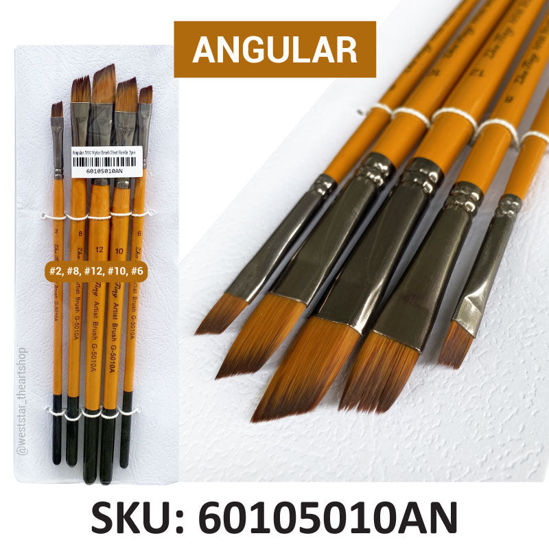 Nylon Brush 5pcs, Assorted Brush Set #5010 (Short Handle) | 5pcs Set