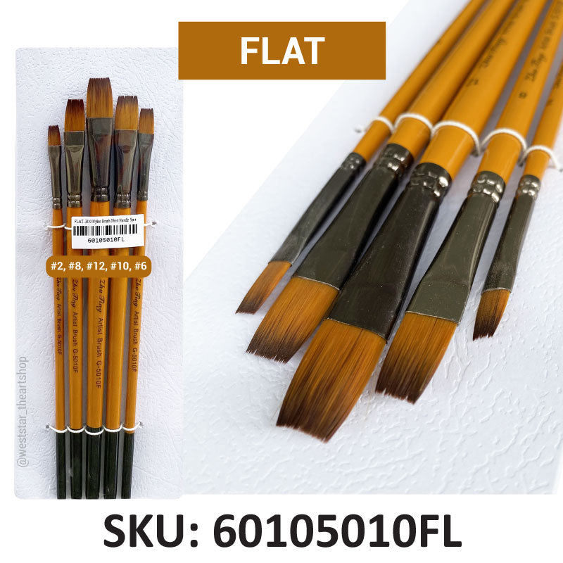 Nylon Brush 5pcs, Assorted Brush Set #5010 (Short Handle) | 5pcs Set