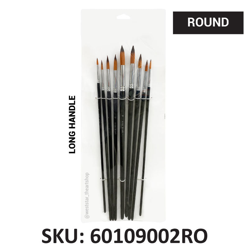 High Quality Nylon Brush Set #9002 (LONG HANDLE) | 9pcs Set