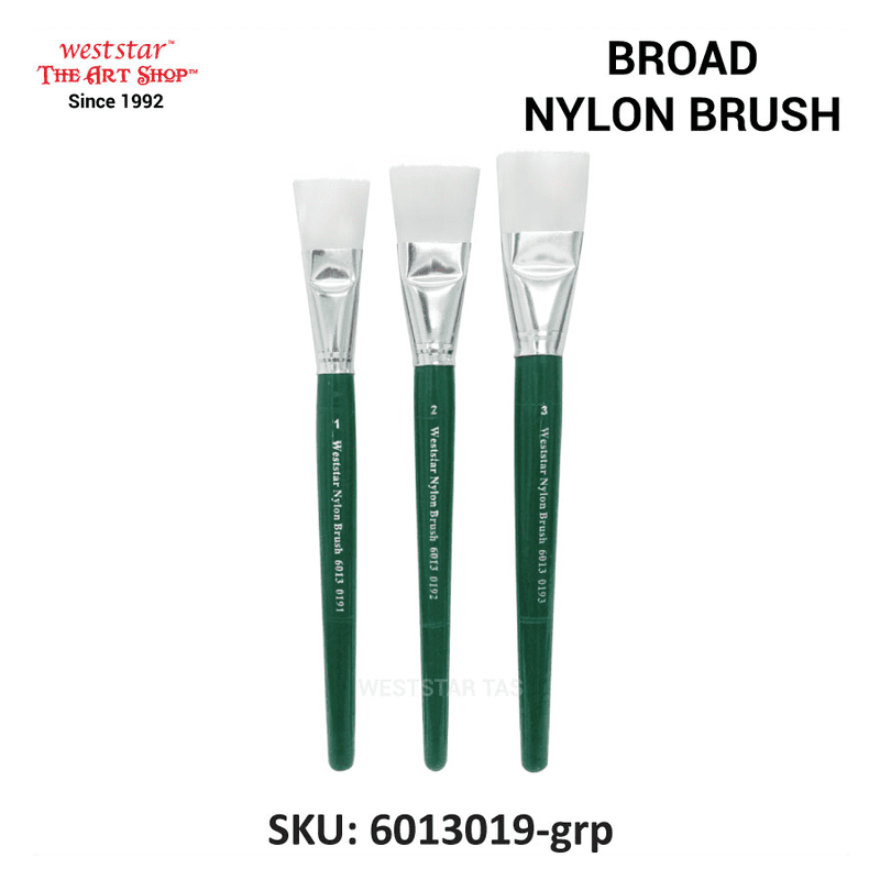 Weststar Broad Nylon Brush Flat Painting Brush (No.1, No.2, No.3)