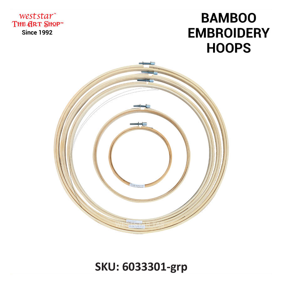 Bamboo Embroidery Hoop Round Frame 13cm, 20.5cm, 23cm, 31cm, 34cm, 37.5cm
