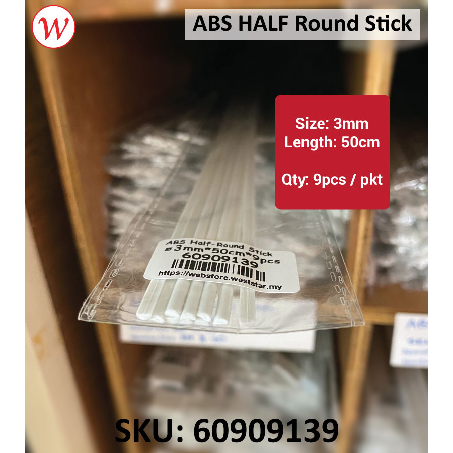 ABS Half Round Solid Stick