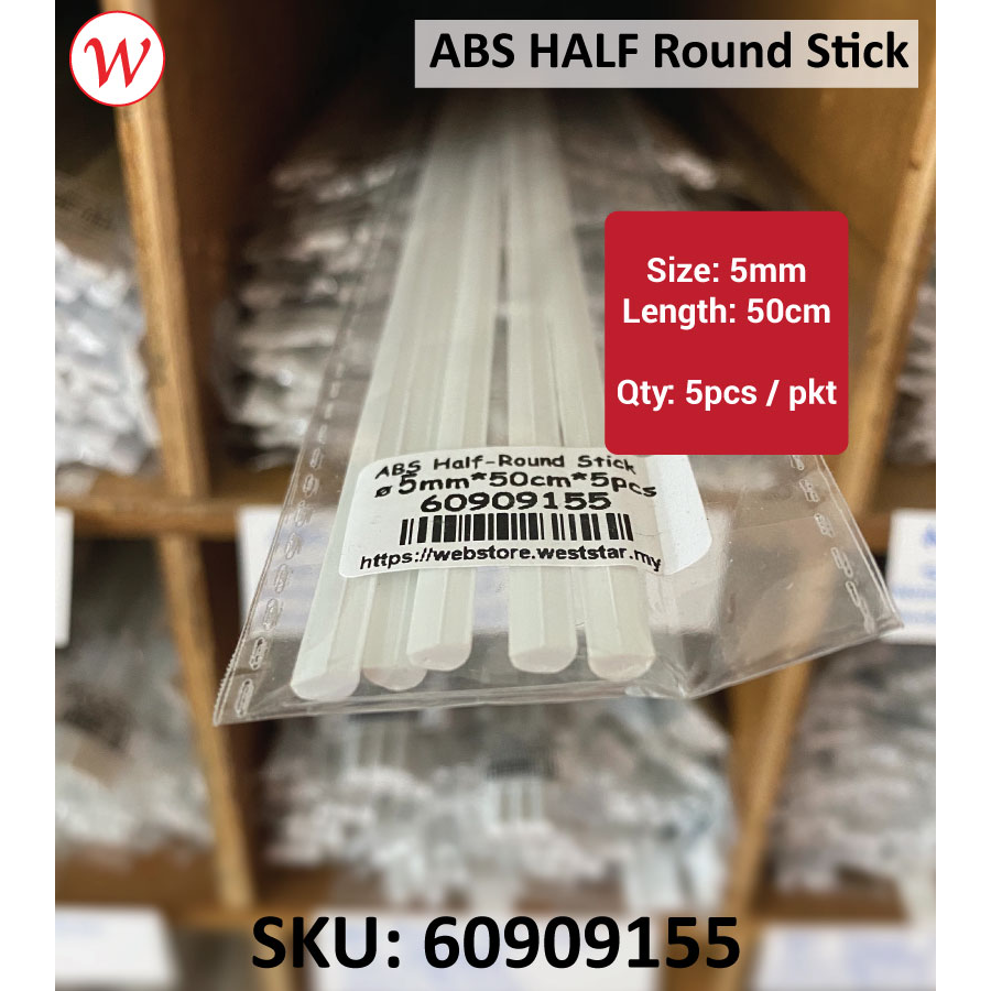 ABS Half Round Solid Stick