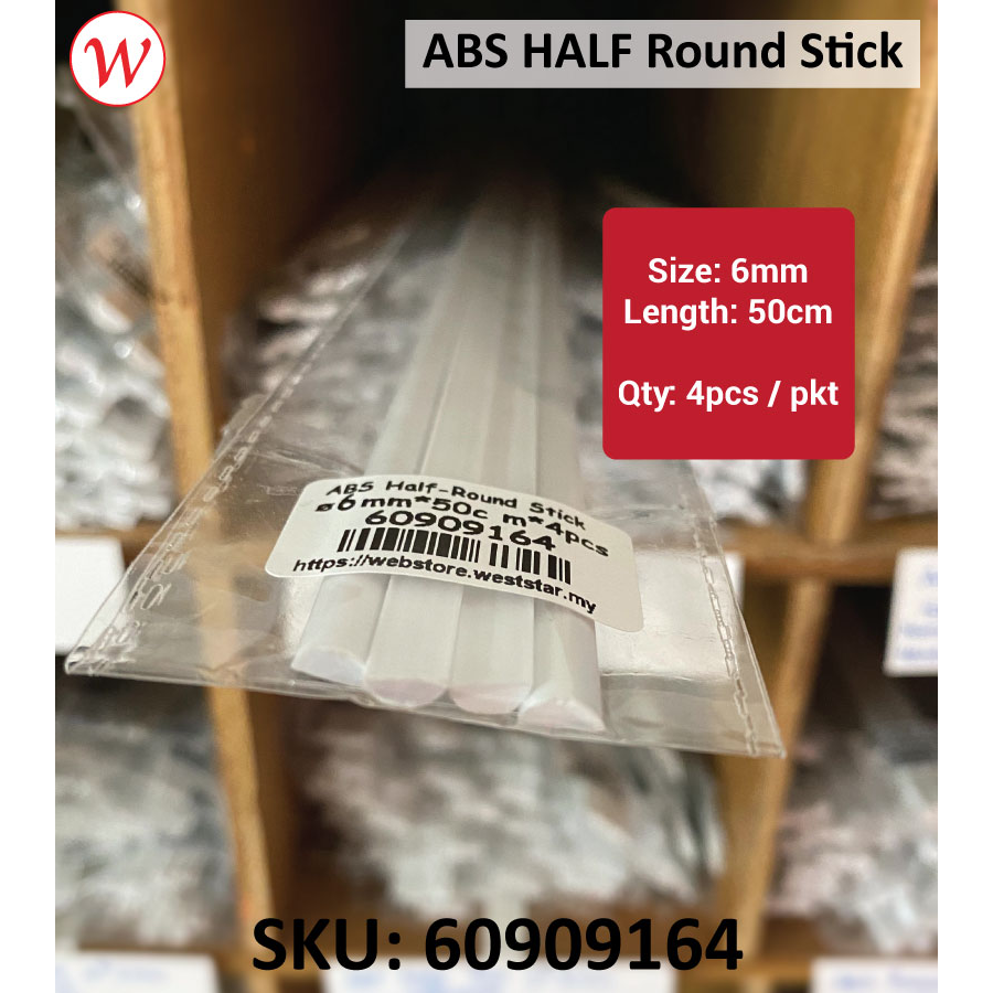 ABS Half Round Solid Stick
