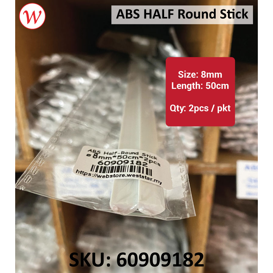 ABS Half Round Solid Stick