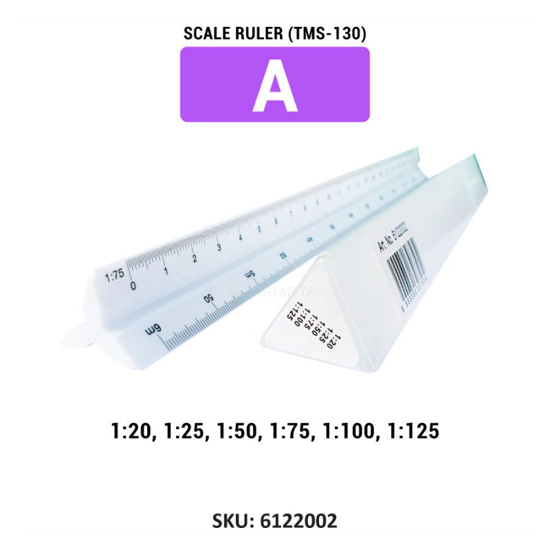 Weststar Scale Ruler A, B, C (TMS-130) Weststar Triangular Scale Ruler 30cm